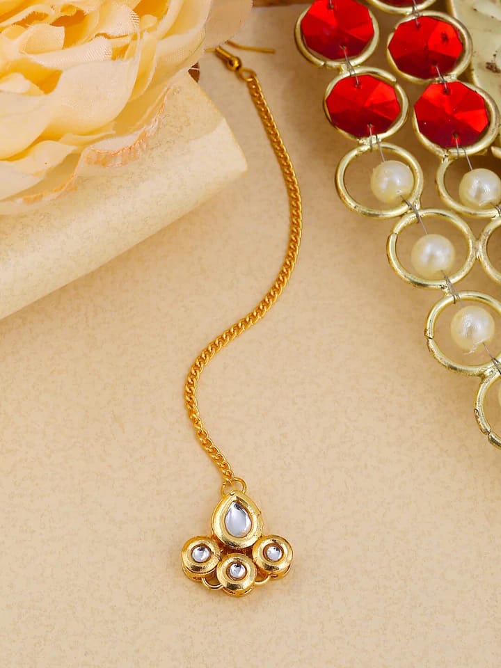 Gold-Plated Kundan studded Maangtika
