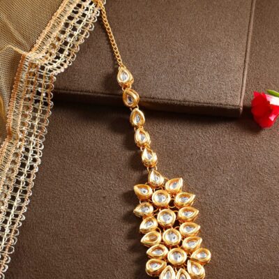 Gold Plated Kundan Studded Designer Ethnic Maangtikka