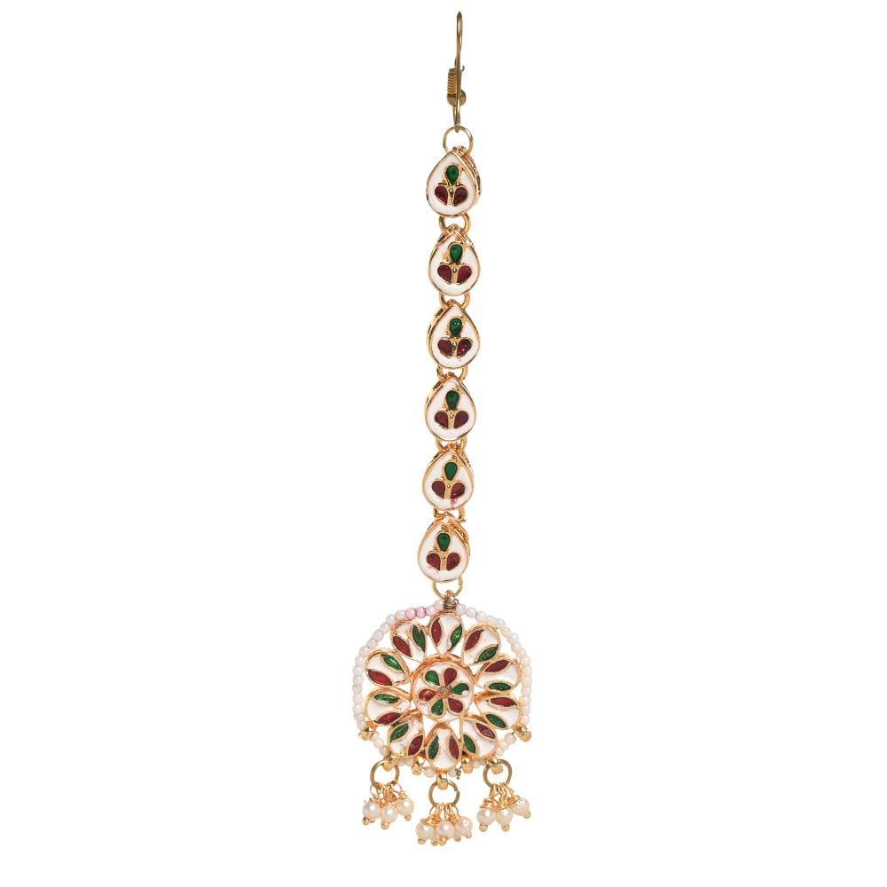 Gold Tone Kundan Maangtikka - Image 3
