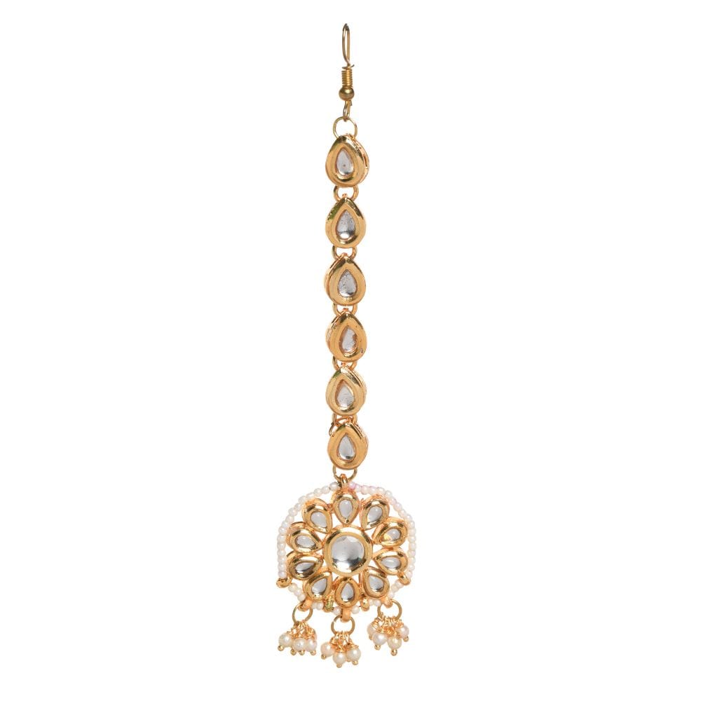 Gold Tone Kundan Maangtikka - Image 4