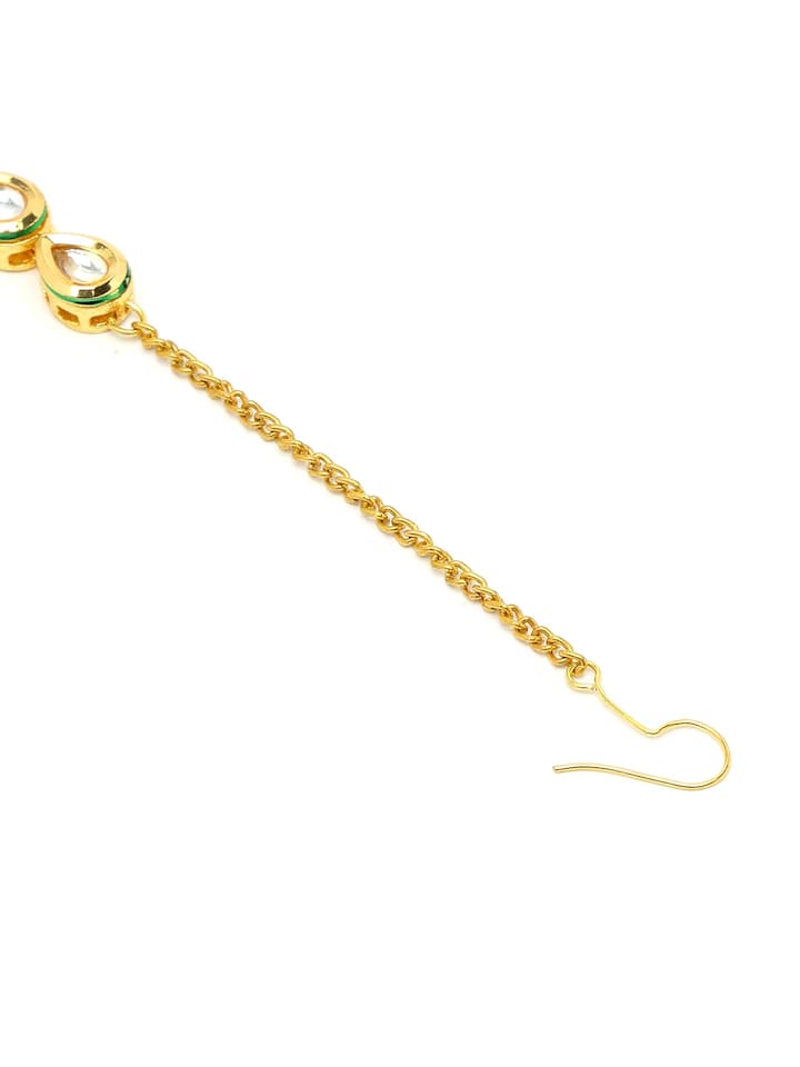 Gold Plated White Kundan-Studded Maangtika - Image 5