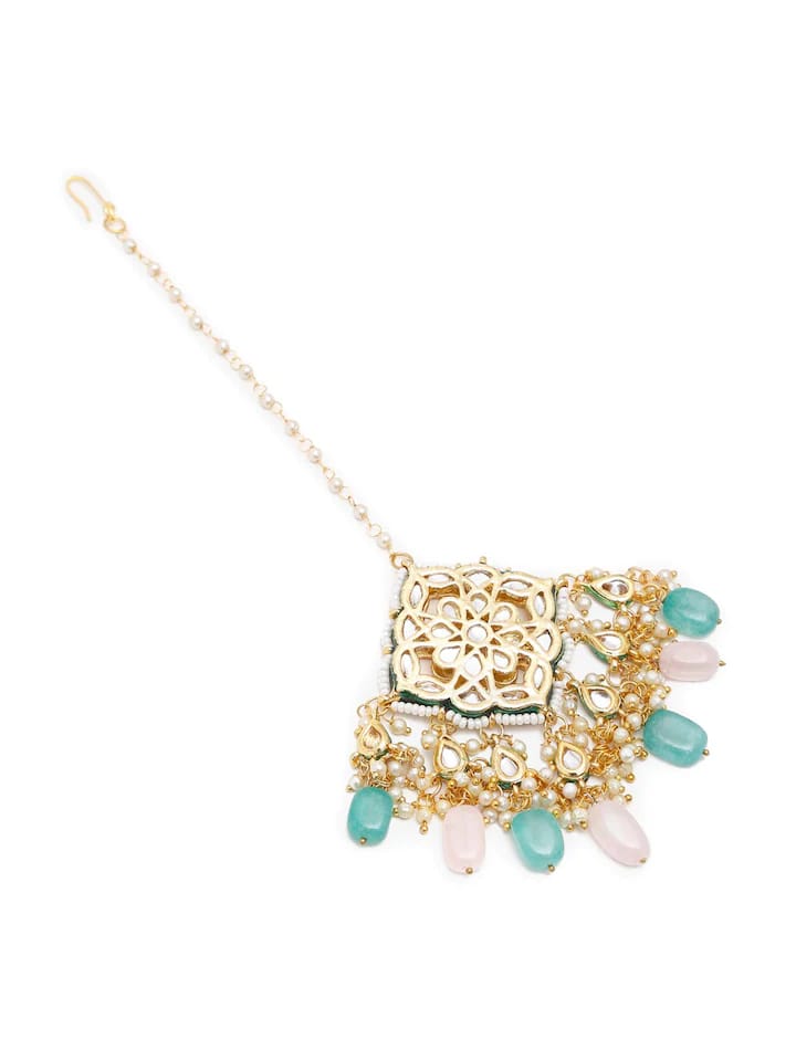Gold-Plated Kundan Studded Maangtikka - Image 4