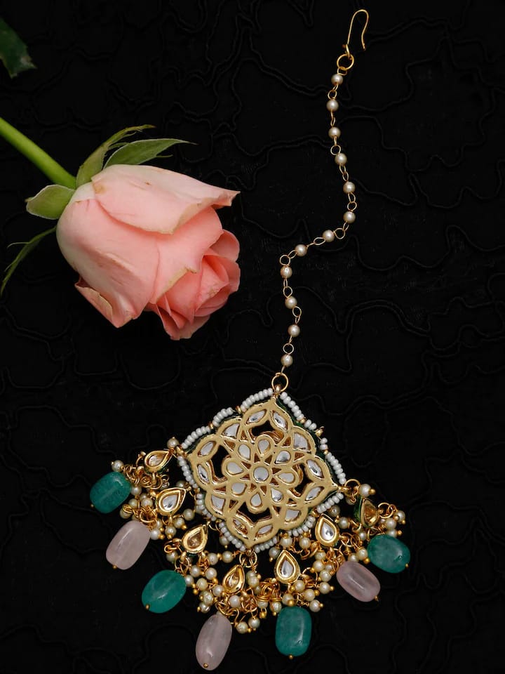 Gold-Plated Kundan Studded Maangtikka