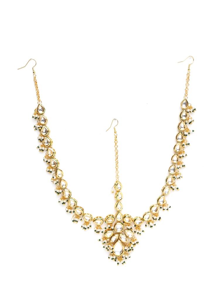 Gold-Plated Kundan Studded Matha Patti - Image 3