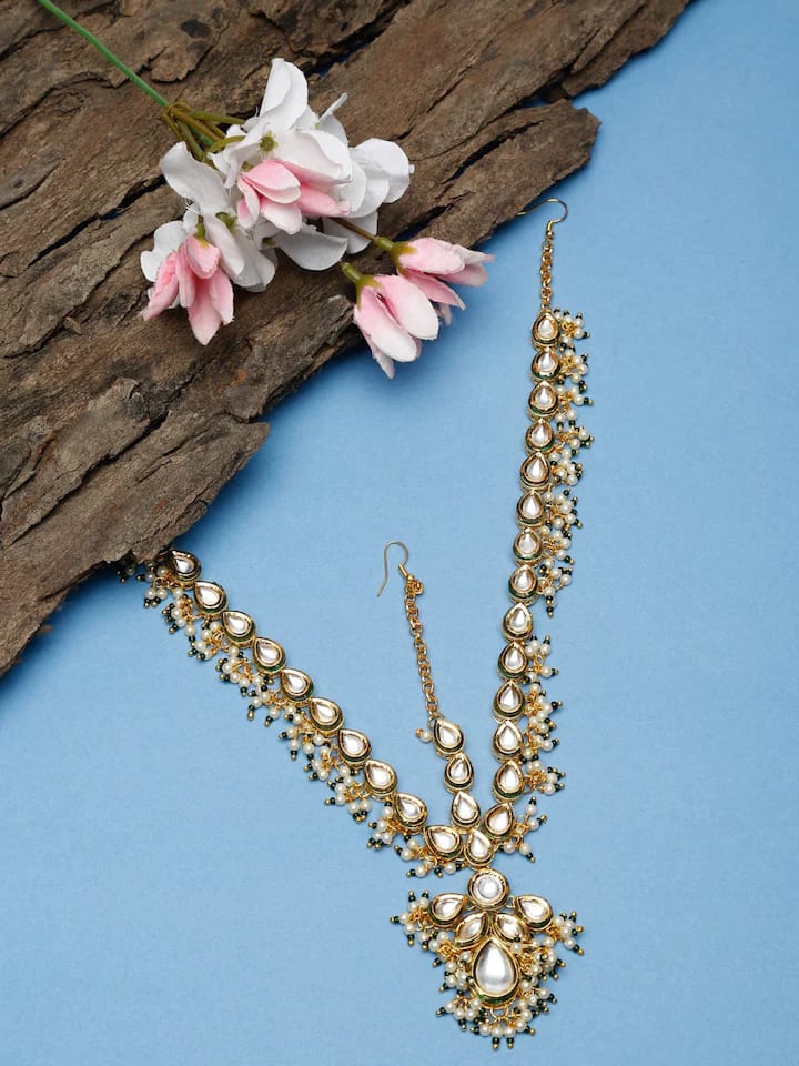 Gold-Plated Kundan Studded Matha Patti