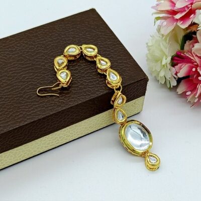 Gold Plated Kundan Maangtika