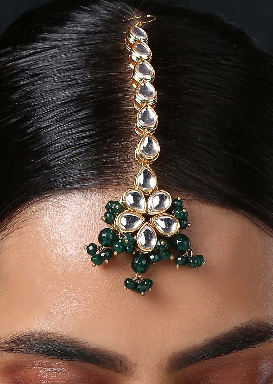 Gold-Plated Kundan studded Maangtikka - Image 3