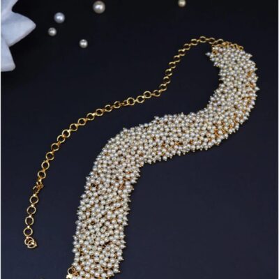 Gold Plated Kundan and Pearl Studded Handcrafted Mathapatti