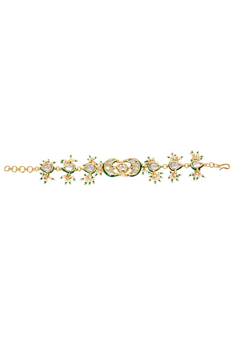 Gold Tone Kundan Mathapatti - Image 2