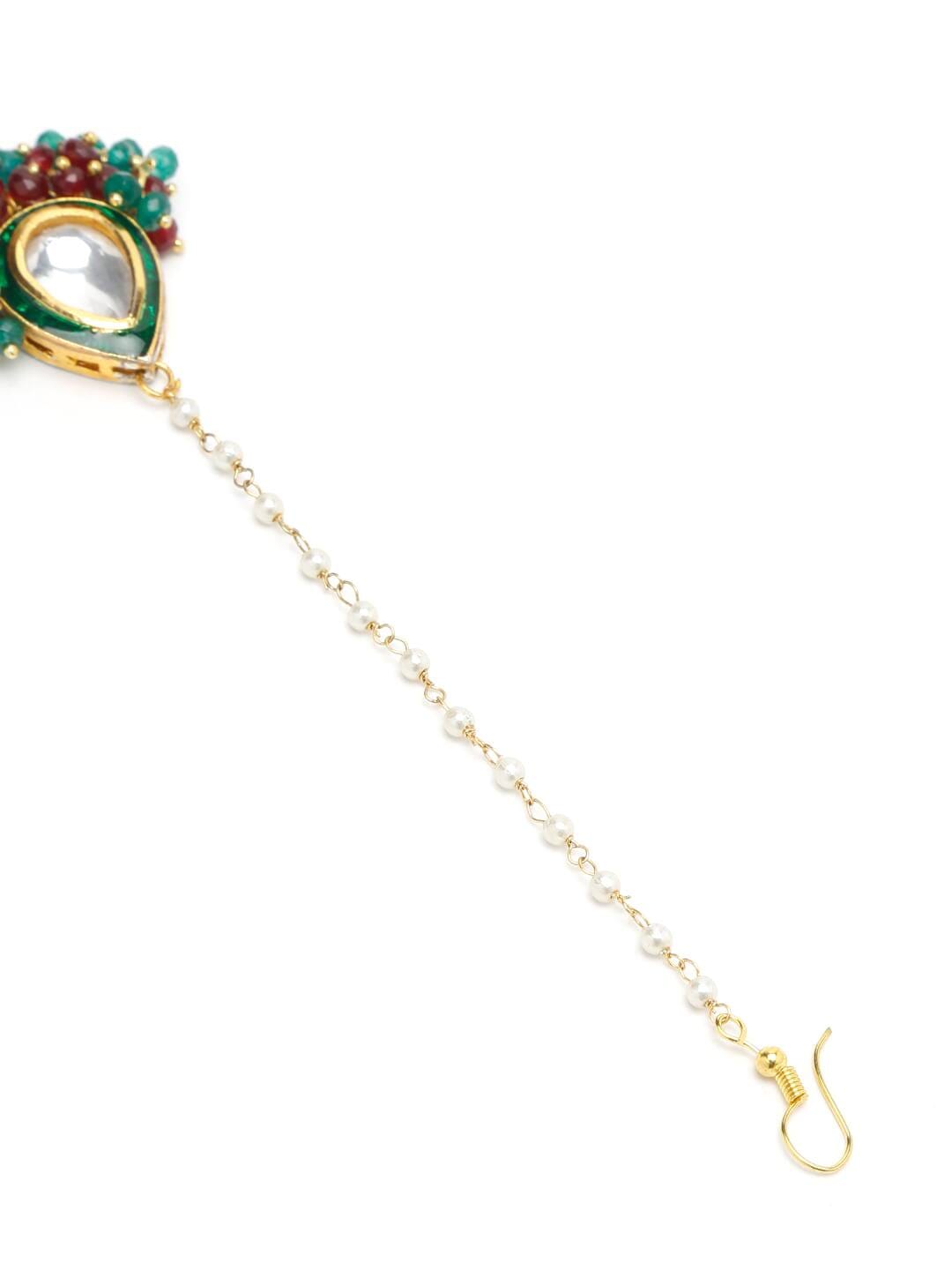 Gold Tone Kundan Maangtika - Image 2