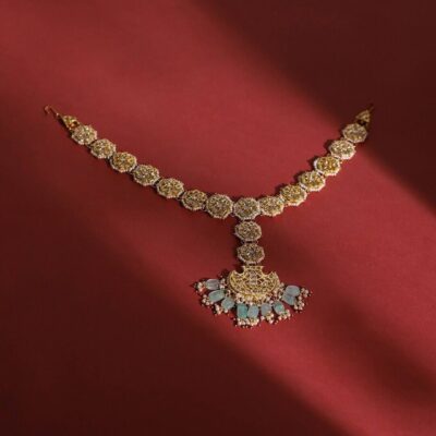 Gold Tone Kundan Polki Headband