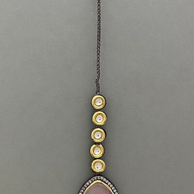 Gold Plated Meenakari Kundan Polki Maangtikka