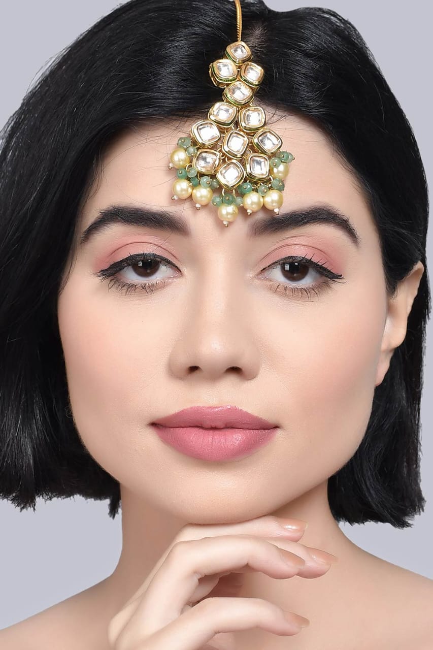Gold Finish Kundan Polki Maantika