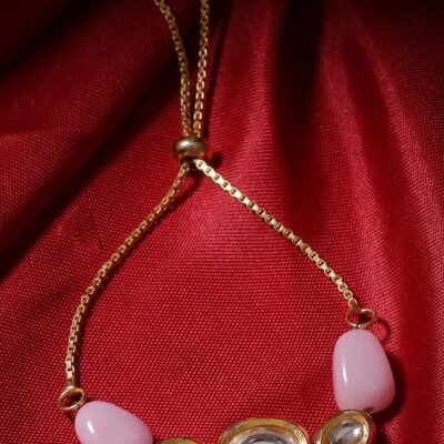Gold Plated Kundan Pearl Bracelet