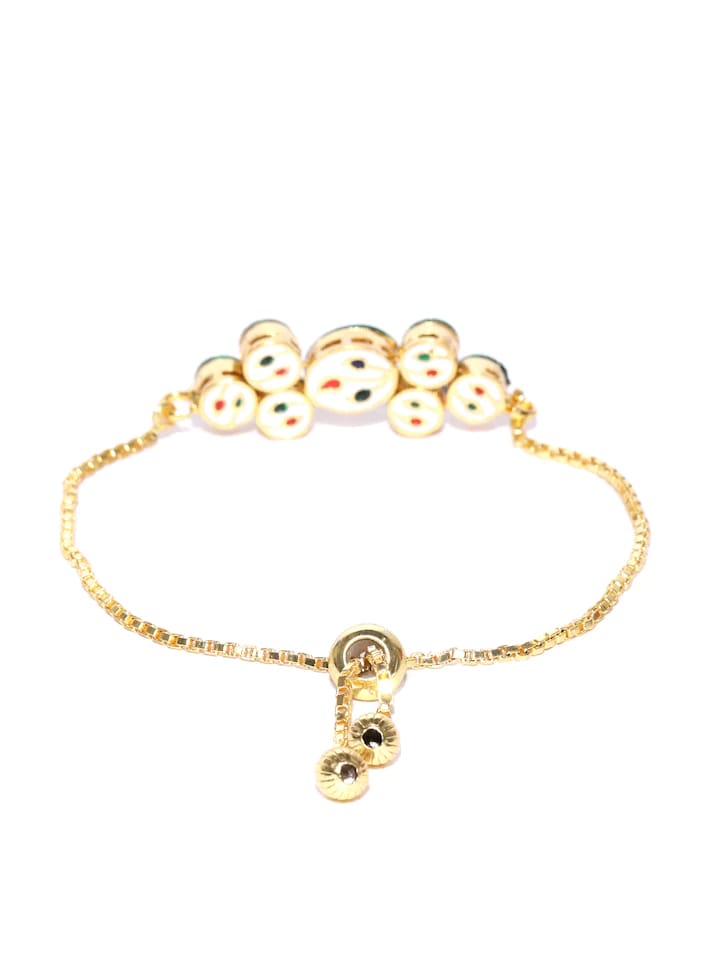 Brass Golden Vilandi Kundan Bracelet - Image 5