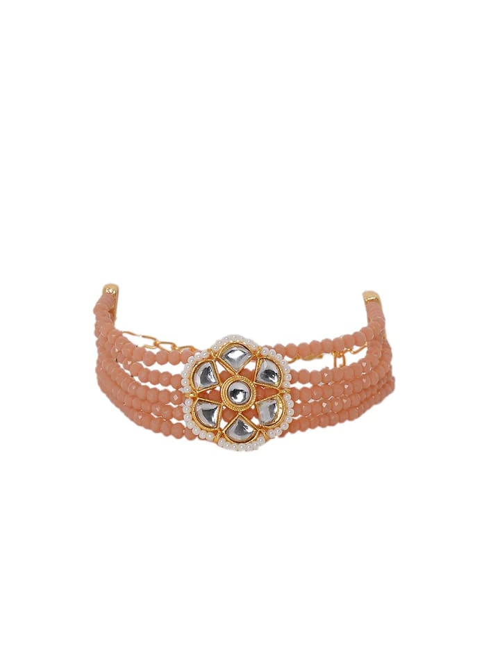 Gold Plated Kundan Pearl Bracelet - Image 5