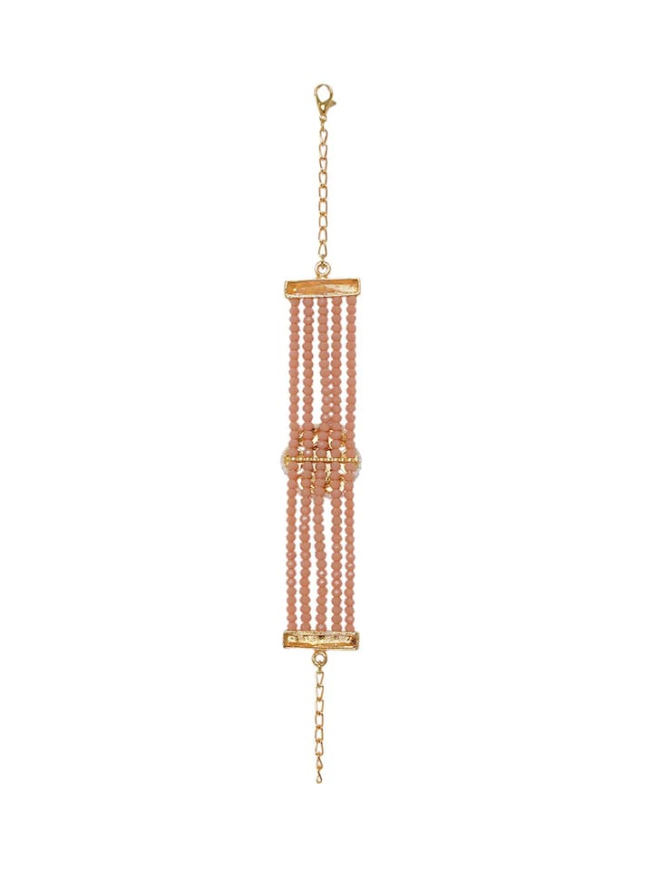 Gold Plated Kundan Pearl Bracelet - Image 3