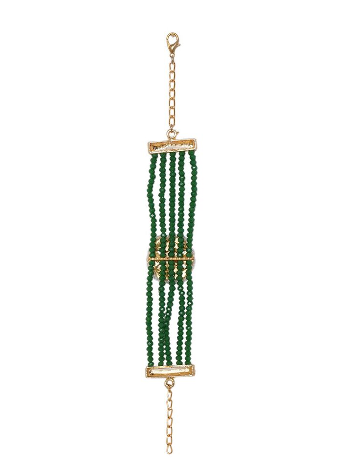Gold Plated Kundan Pearl Bracelet - Image 5