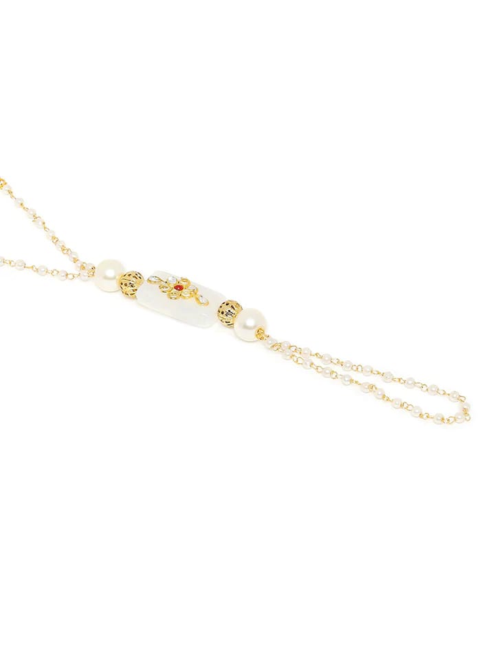 Gold Tone Jadau Kundan Hathphol (Set Of 2) - Image 5