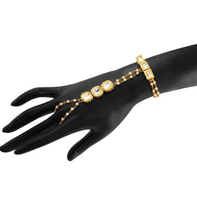 Gold Tone Jadau Kundan Hathphol (Set Of 2)