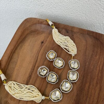 Peral layered zircon necklace set