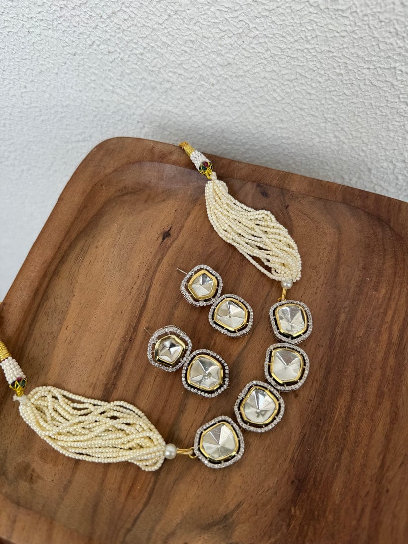 Peral layered zircon necklace set