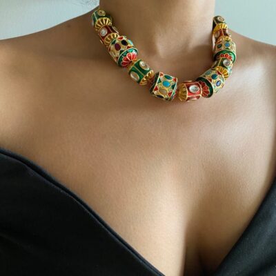 Multi Beads Long Necklace