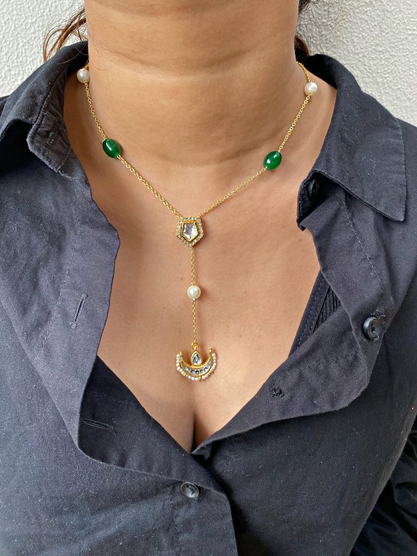 Kundan Polki Chain Necklace - Image 2