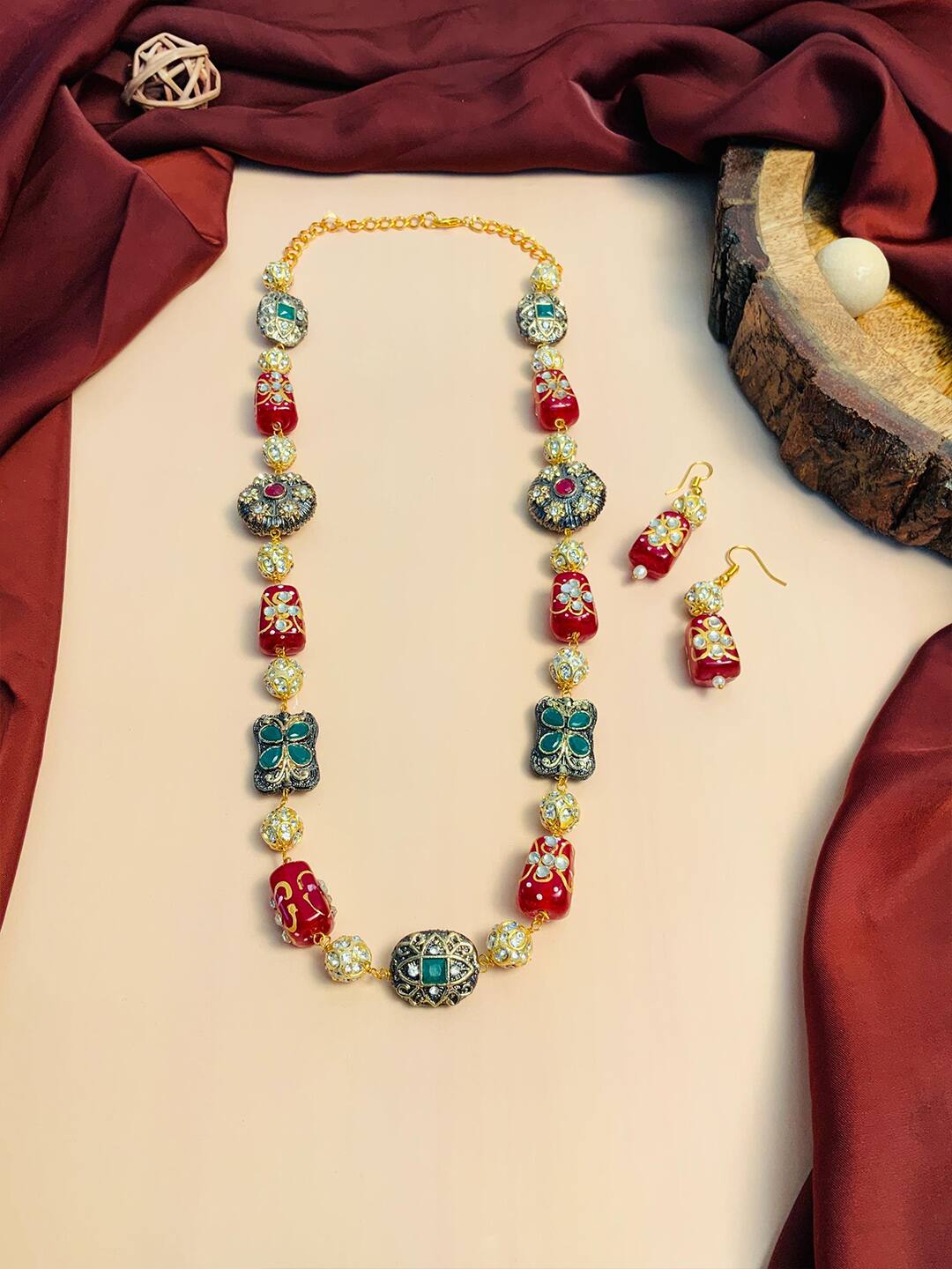Multi Beads Long Necklace - Image 3