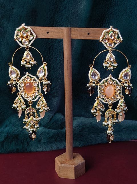 Kundan Meena Jadau Earring - Image 2