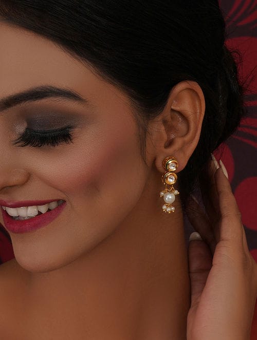 Kundan Meena Jadau Earring - Image 2