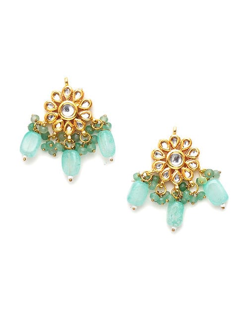 Kundan And Pearl Earrings - Image 3