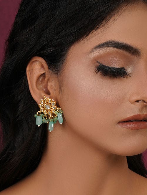 Kundan And Pearl Earrings - Image 2