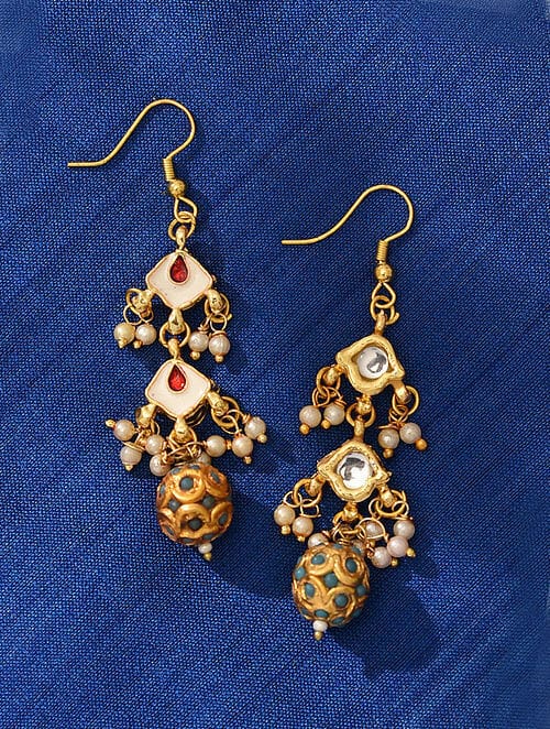 Kundan Meena Jadau Earring - Image 3