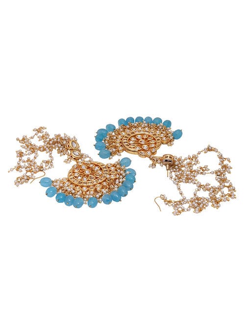 Kundan And Pearl Earrings - Image 3
