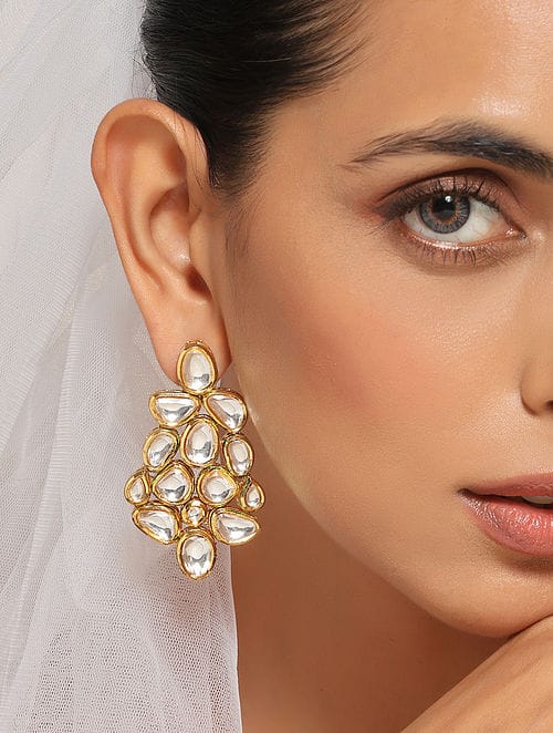 Kundan And Pearl Earrings - Image 2