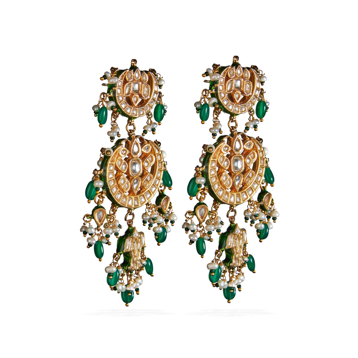 Uncut Kundan Polki Earrings - Image 2