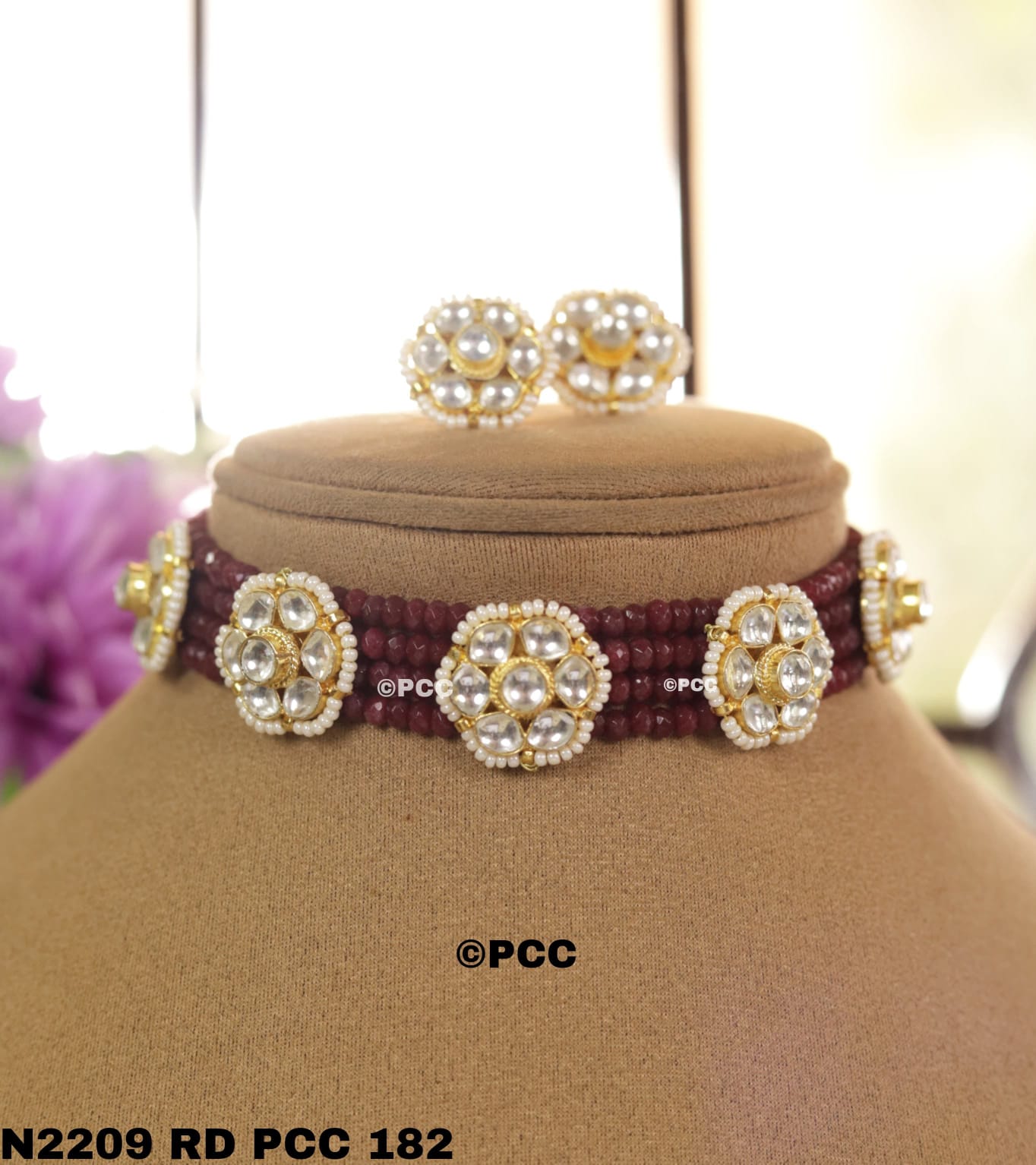 Jadau Kundan Choker With Onyx - Image 4