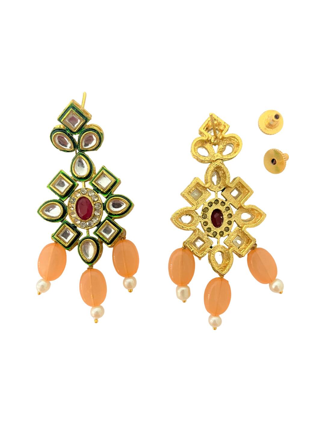 Gold Plated Alloy Earring and Necklace Set - Image 6