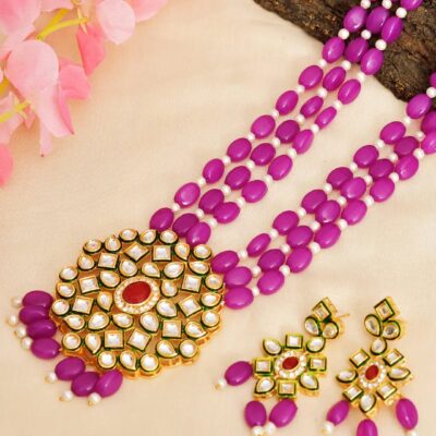 Gold Plated Alloy Earring and Necklace Set