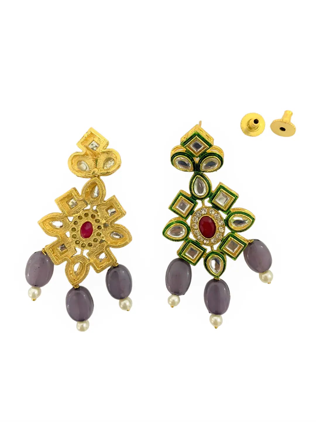 Gold Plated Alloy Earring and Necklace Set - Image 5