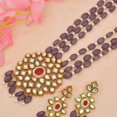 Gold Plated Alloy Earring and Necklace Set