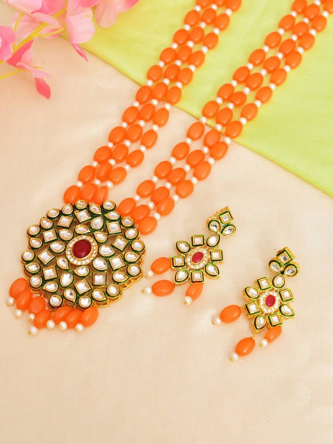 Gold Plated Alloy Earring and Necklace Set