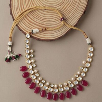 Kundan Necklace With Ruby Red Stone
