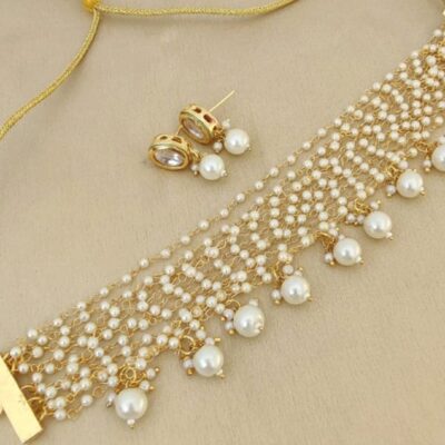 White Pearl Choker Set