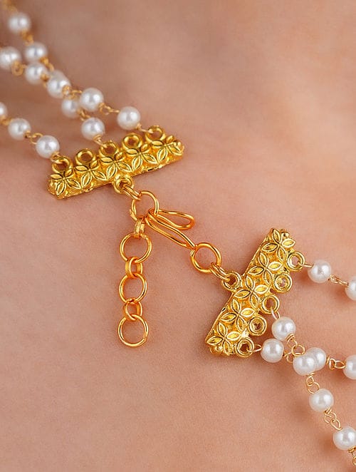 White & Green Pearl Necklace - Image 4
