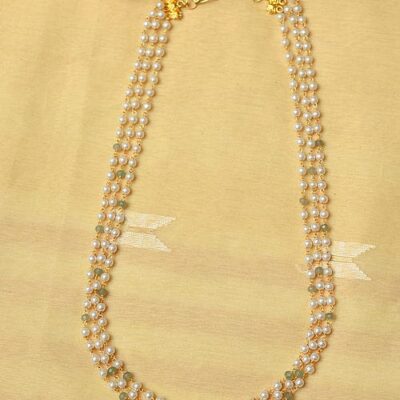 White & Green Pearl Necklace