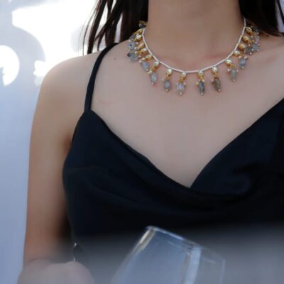 Kundan Necklace With Monalisa Stone