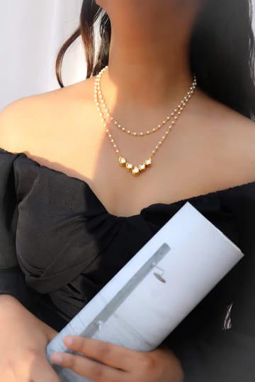 White Peral With Kundan Necklace