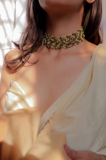 Green Peral Beads Necklace - Image 2